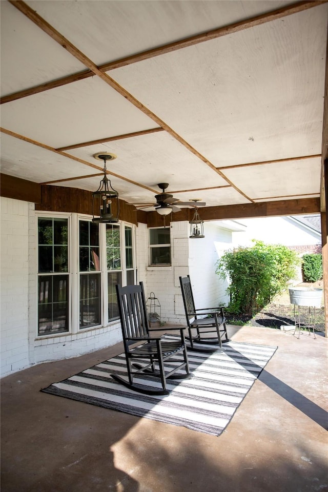 14902 Bernard Timbers Dr, East Bernard, TX 77435 - view of patio featuring a ceiling fan