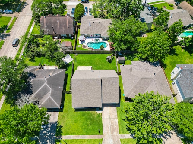 18907 Oak Bower Dr, Humble, TX 77346 - aerial perspective of suburban area featuring a pool area