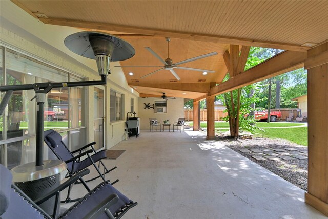 13111 Oak Plaza Dr, Cypress, TX 77429 - view of patio / terrace featuring ceiling fan and fence