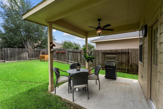 16810 Tranquility Park Dr, Cypress, TX 77429 - view of patio / terrace with area for grilling and ceiling fan