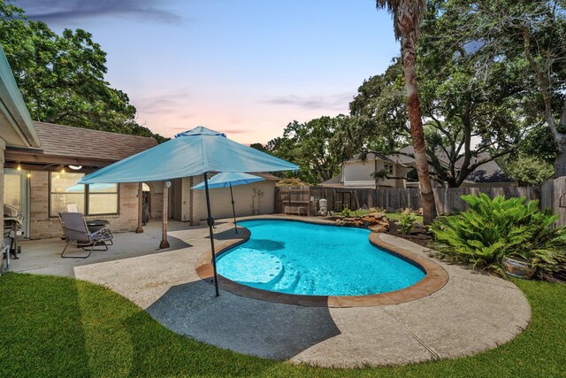 22338 Prince George St, Katy, TX 77449 - view of pool featuring a patio and a fenced backyard