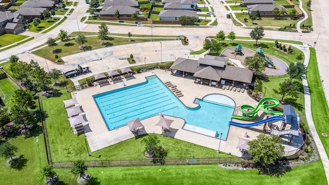 7438 Victoria Brook Trce, Richmond, TX 77407 - aerial perspective of suburban area with a pool area