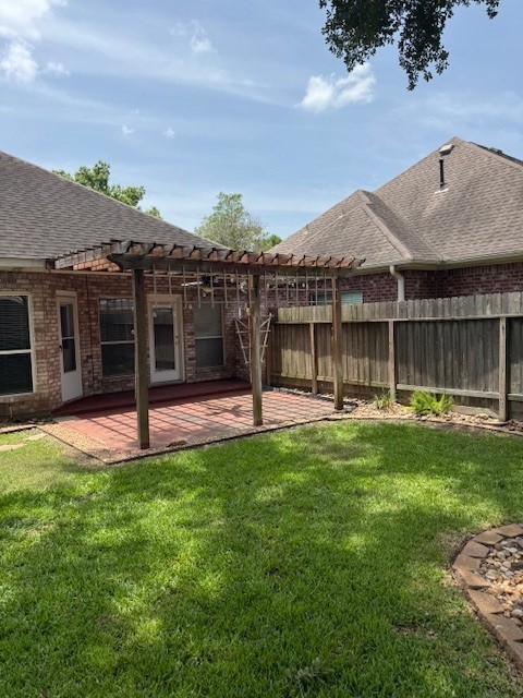 12950 Quail Park Dr, Cypress, TX 77429 - view of yard featuring a pergola and a patio