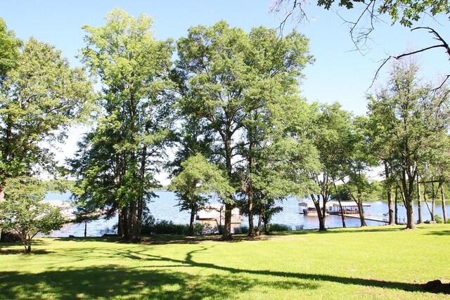606 County Road 1947, Yantis, TX 75497 - view of property's community with a water view and a lawn