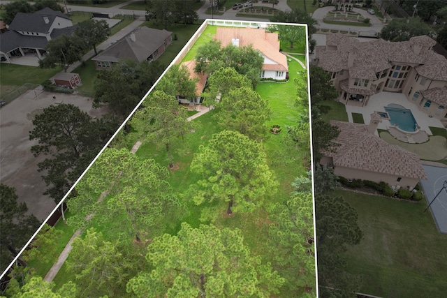 4603 Joyce Blvd, Houston, TX 77084 - aerial perspective of suburban area featuring property boundaries highlighted
