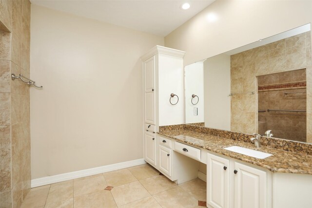 4603 Joyce Blvd, Houston, TX 77084 - full bathroom with vanity, tile patterned flooring, recessed lighting, and baseboards