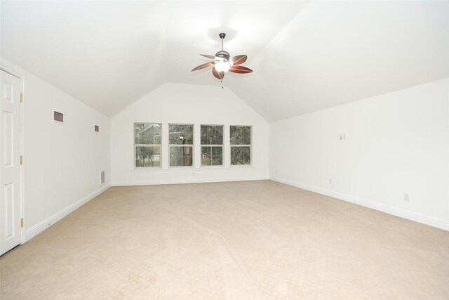 4603 Joyce Blvd, Houston, TX 77084 - bonus room featuring ceiling fan, light colored carpet, lofted ceiling, and baseboards