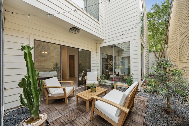 view of patio featuring a deck