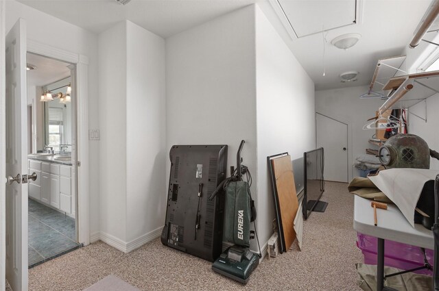3802 Tidewater, Galveston, TX 77554 - below grade area with carpet floors