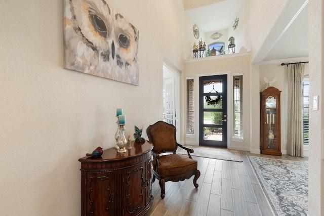 202 Bentwater Ln, Clute, TX 77531 - foyer entrance featuring wood finished floors and baseboards