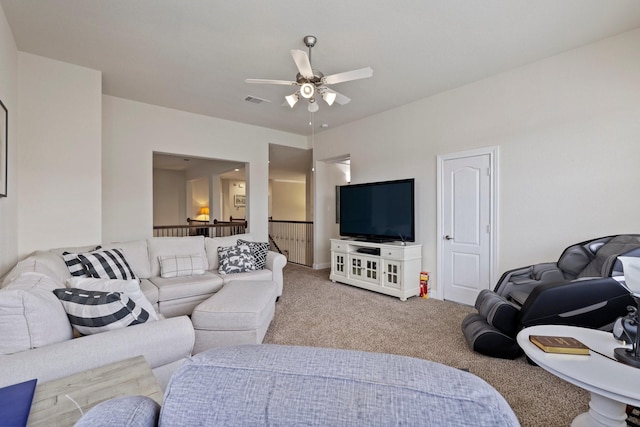 202 Bentwater Ln, Clute, TX 77531 - living area with light colored carpet and ceiling fan