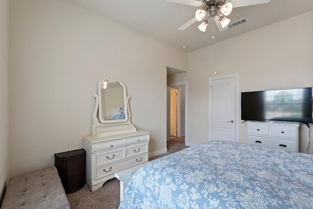 202 Bentwater Ln, Clute, TX 77531 - bedroom featuring carpet floors, a ceiling fan, and lofted ceiling