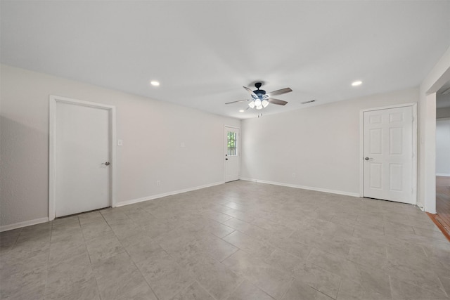 127 E Thornton Rd, Houston, TX 77022 - empty room with ceiling fan, recessed lighting, and baseboards