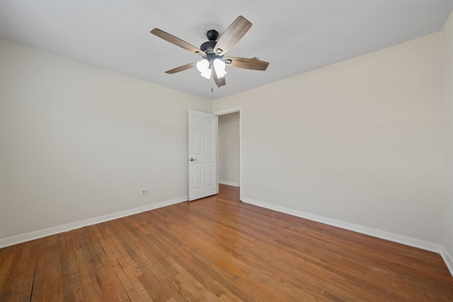 127 E Thornton Rd, Houston, TX 77022 - spare room with baseboards, hardwood / wood-style floors, and ceiling fan
