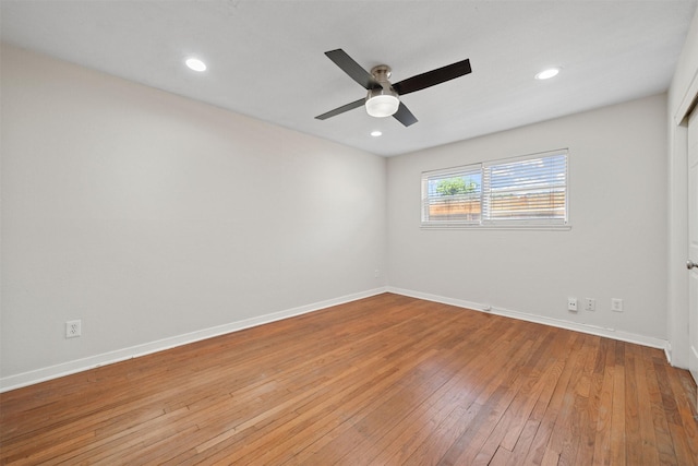 127 E Thornton Rd, Houston, TX 77022 - spare room with ceiling fan, light wood finished floors, baseboards, and recessed lighting