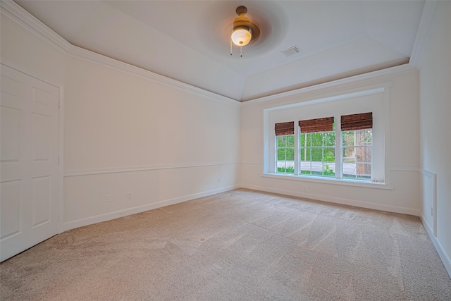 5918 Pendelton Place Dr, Sugar Land, TX 77479 - empty room featuring a tray ceiling, carpet flooring, baseboards, and ornamental molding