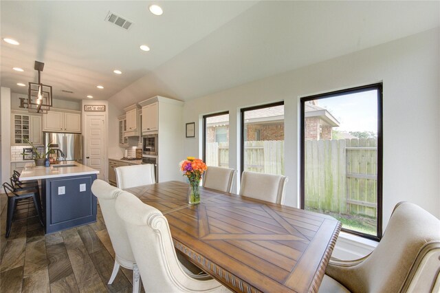 16927 Lupine Meadow Ln, Humble, TX 77346 - dining area with plenty of natural light, recessed lighting, and vaulted ceiling