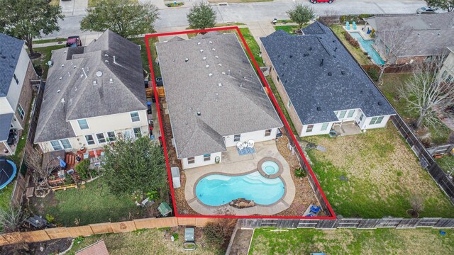 13507 Marblepointe Ln, Cypress, TX 77429 - aerial view of property's location with property boundaries highlighted and a pool