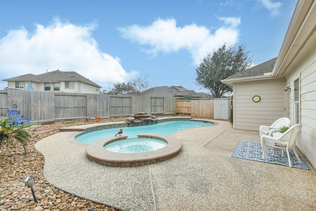13507 Marblepointe Ln, Cypress, TX 77429 - view of pool with an in-ground hot tub, a fenced backyard, and a patio
