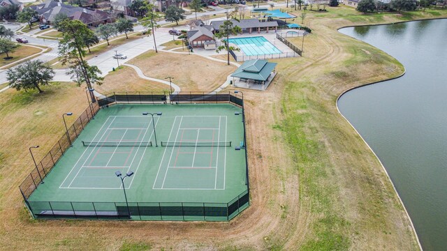 13507 Marblepointe Ln, Cypress, TX 77429 - drone / aerial view of a nearby body of water and a pool area