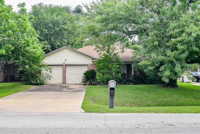 12618 Foxburo Dr, Houston, TX 77065 - view of front of home featuring an attached garage, a front lawn, driveway, and roof with shingles