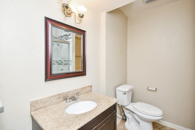 12618 Foxburo Dr, Houston, TX 77065 - full bath featuring vanity, baseboards, toilet, and a shower