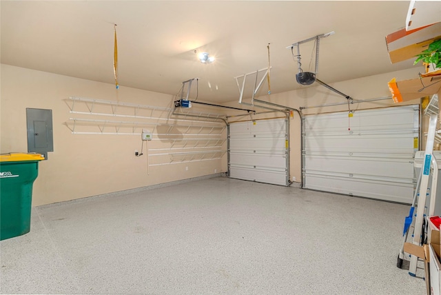 1938 Honey Laurel Dr, Conroe, TX 77304 - garage featuring electric panel and a garage door opener