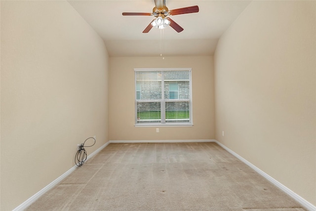 1938 Honey Laurel Dr, Conroe, TX 77304 - carpeted empty room featuring a ceiling fan, vaulted ceiling, and baseboards