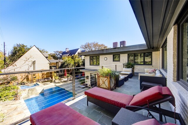 2500 Glen Hvn, Houston, TX 77030 - view of patio featuring an outdoor living space and a balcony