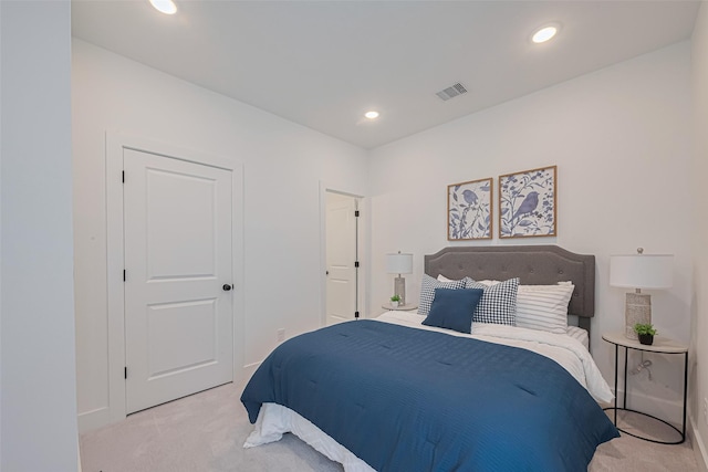 2706 Bostic St, Houston, TX 77093 - bedroom featuring light carpet, recessed lighting, and baseboards