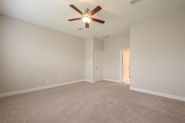 8107 Silverspot Ln, Missouri City, TX 77459 - empty room with a ceiling fan, light carpet, and baseboards