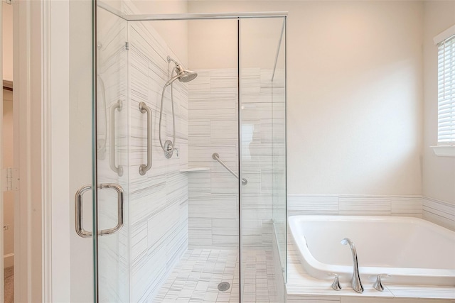 8107 Silverspot Ln, Missouri City, TX 77459 - bathroom featuring a garden tub and a shower stall