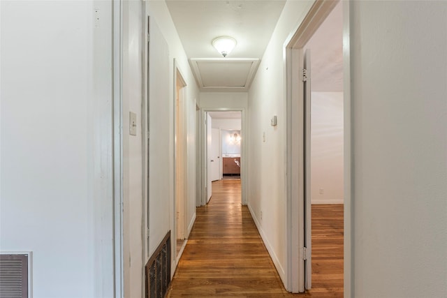 2910 John St, La Marque, TX 77568 - hall featuring dark wood-style flooring