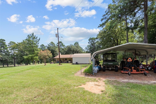 19769 State Highway 21 E, Grapeland, TX 75844 - view of grassy yard featuring a carport