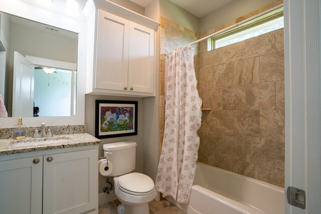 18084 Morning Dove Cir, College Station, TX 77845 - bathroom with toilet, shower / bath combo with shower curtain, and vanity