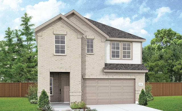 2007 Sunflower Ct, Sugar Land, TX 77498 - traditional-style home featuring concrete driveway, a shingled roof, an attached garage, and brick siding