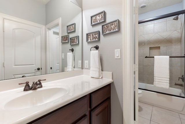 15557 Crown Oaks Dr, Montgomery, TX 77316 - bathroom with vanity, shower / bath combination, toilet, and tile patterned flooring