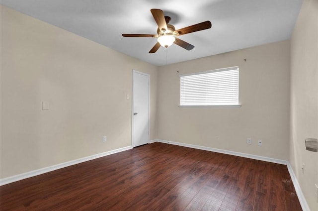 9715 Ballin David Dr, Spring, TX 77379 - empty room with wood finished floors, ceiling fan, and baseboards