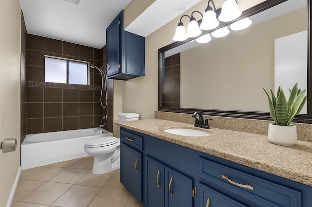 9715 Ballin David Dr, Spring, TX 77379 - full bath with toilet, tile patterned floors, vanity, and shower / tub combination