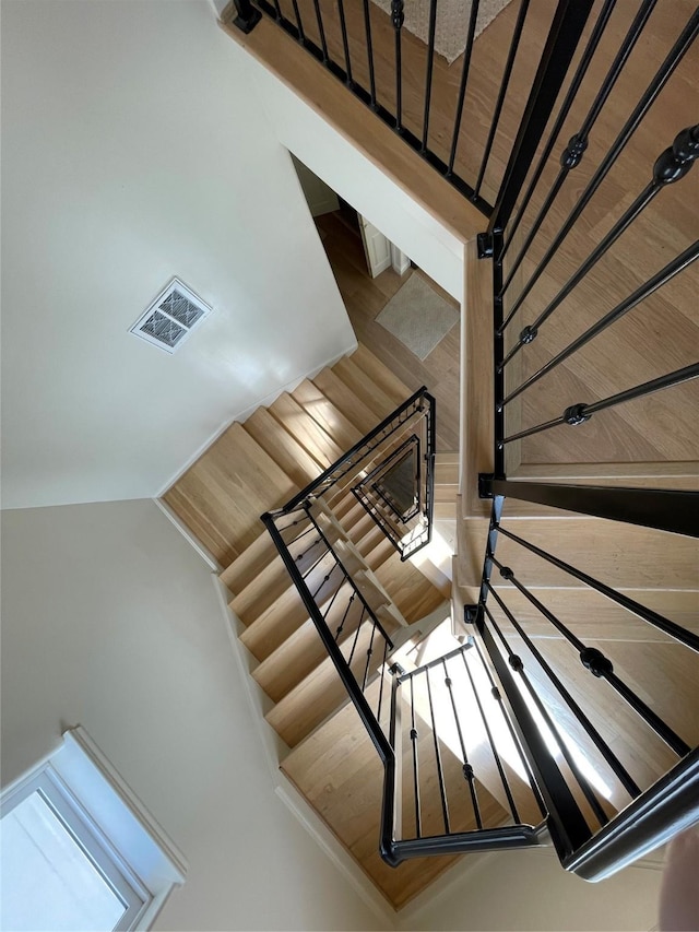 1844 Colquitt St, Houston, TX 77098 - staircase with wood finished floors