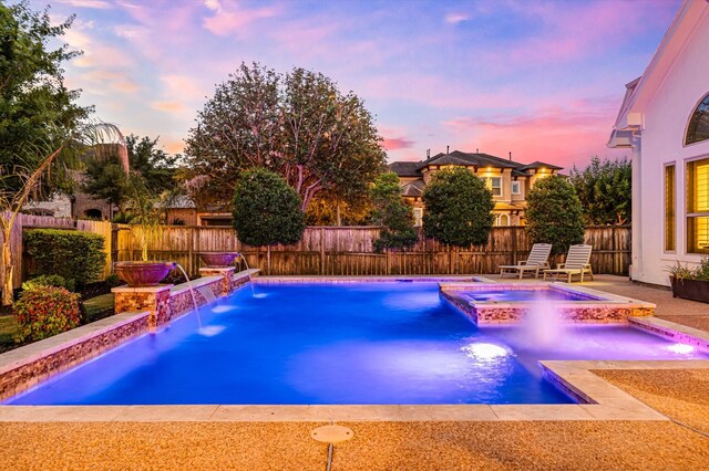 2919 Rutherford Place Ct, Katy, TX 77494 - view of pool featuring a fenced backyard and a pool with connected hot tub