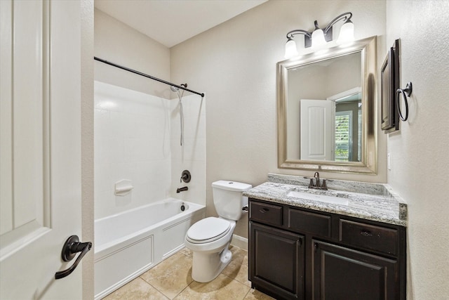 27208 Adrian Hills Ln, Spring, TX 77386 - full bathroom with toilet, tile patterned floors, vanity, and shower / bath combination