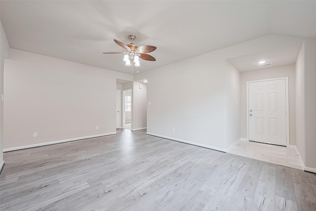 2706 Star Peak Dr, Houston, TX 77088 - empty room featuring ceiling fan, wood finished floors, and baseboards