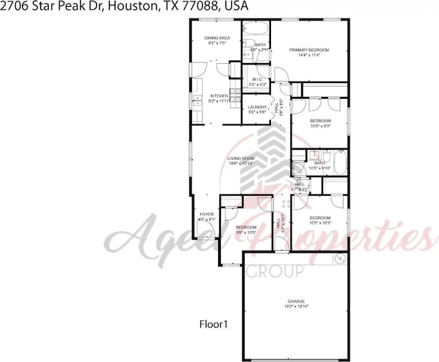 2706 Star Peak Dr, Houston, TX 77088 - home floor plan