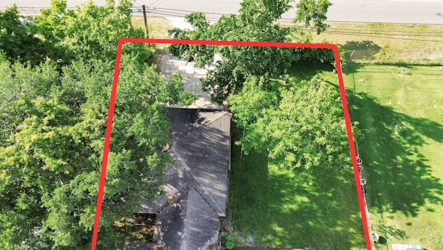108 Chandler Dr, Baytown, TX 77521 - aerial view of property and surrounding area with property boundaries highlighted