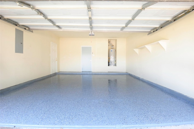 9507 Flying Eagle Ct, Houston, TX 77083 - garage with water heater, baseboards, and electric panel