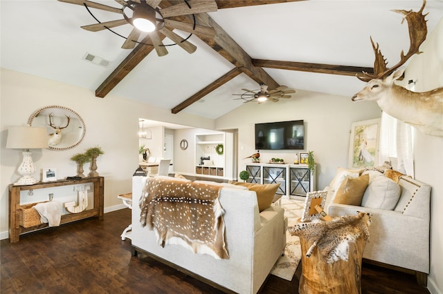1209 Kansas Ave S, Anahuac, TX 77514 - living room featuring ceiling fan, wood finished floors, and baseboards