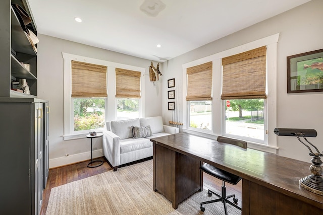 3708 Watson St, Houston, TX 77009 - office space with wood finished floors, recessed lighting, and baseboards