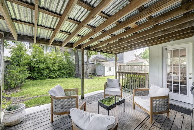 3708 Watson St, Houston, TX 77009 - wooden terrace with an outdoor living space