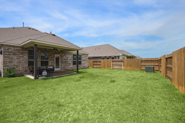 204 Catalina Cove Dr, Katy, TX 77493 - view of yard with ceiling fan and a patio area
